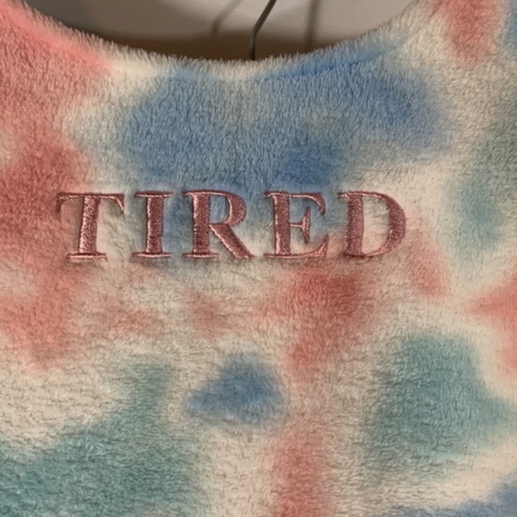 Rose & Vine Pastel Pink & Blue Fuzzy Pajama Set - Picture 4 of 6